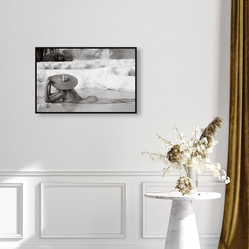 Soaking in Paradise BW II Canvas Fashion Print by Oliver Gal, 21"H x 31"W, Black Frame