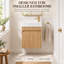 Meuble-lavabo suspendu de 40,6 cm (16 po) avec lavabo réversible en SMC, façade cannelée ondulée, porte à ouverture par simple pression et fermeture en douceur pour petites salles de bain