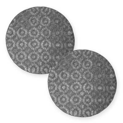 Heat Resistant Scratch Proof 14" Beaded Round Placemat Set of 2 for Dining Table Christmas Decor Gift
