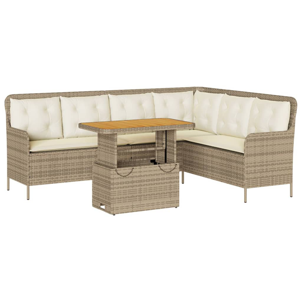 2-Tlg. Lounge-Set aus Polyrattan mit Polster