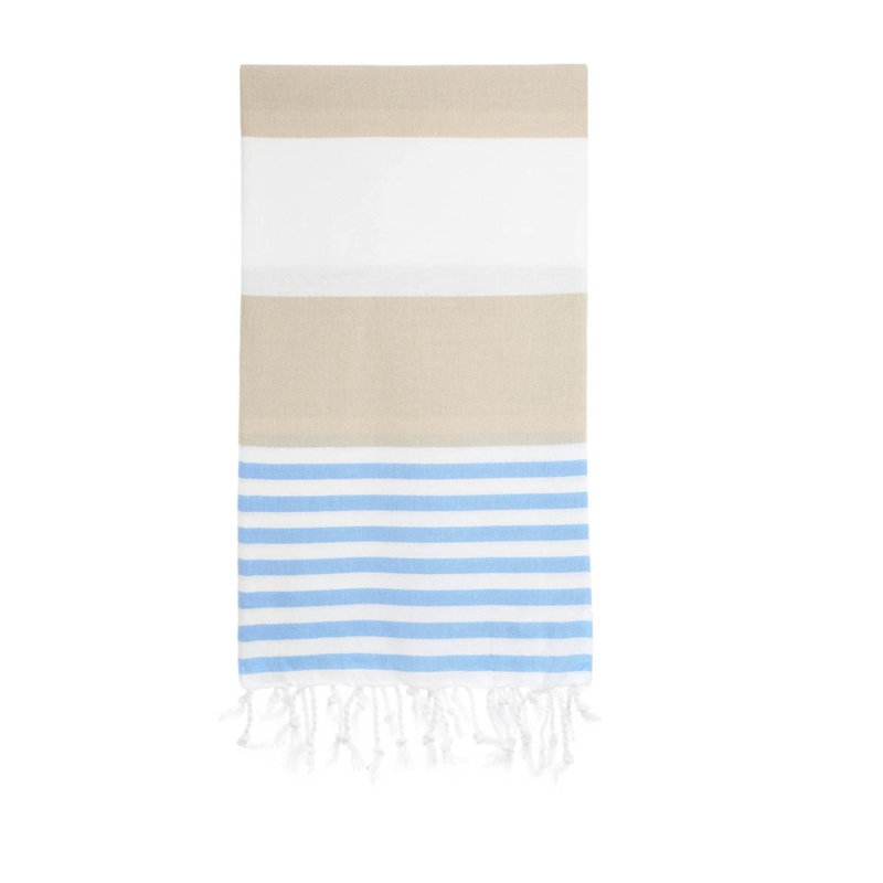 Serviette de plage Mahika, Beige bleu