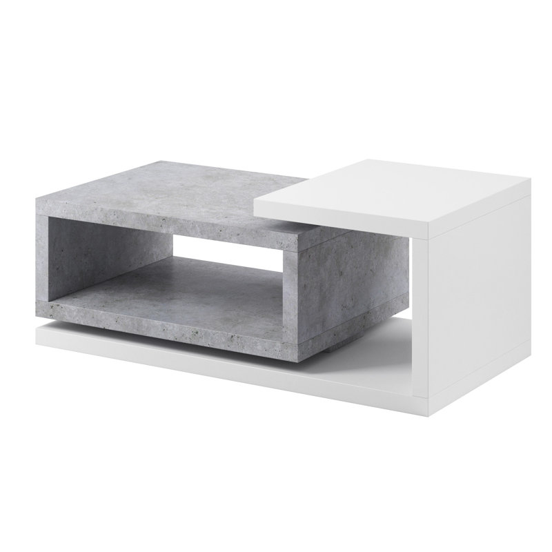 Carnahagh Block Coffee Table with Storage, Grey/White