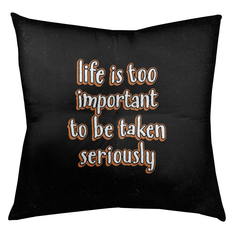 Coussin intérieur/extérieur life and levity, Orange, H 26 po x l 26 po