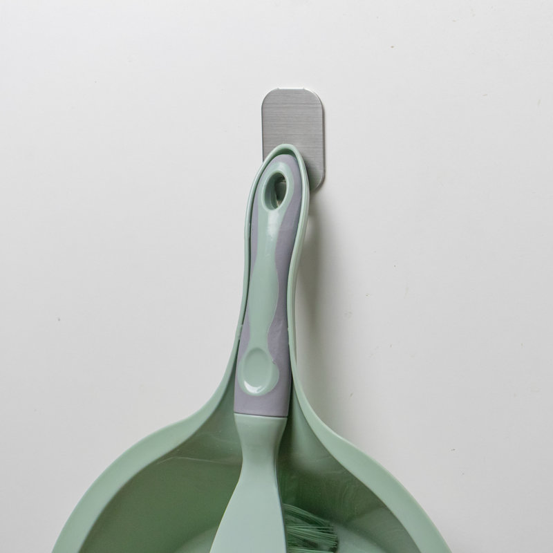 JVL Rubber Grip Dustpan and Brush Set, Green