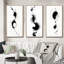 Subtle Ink Monochromatic Symphony IV - Abstract Painting Art Set Of 3 Pieces-2143296695-2143296694
