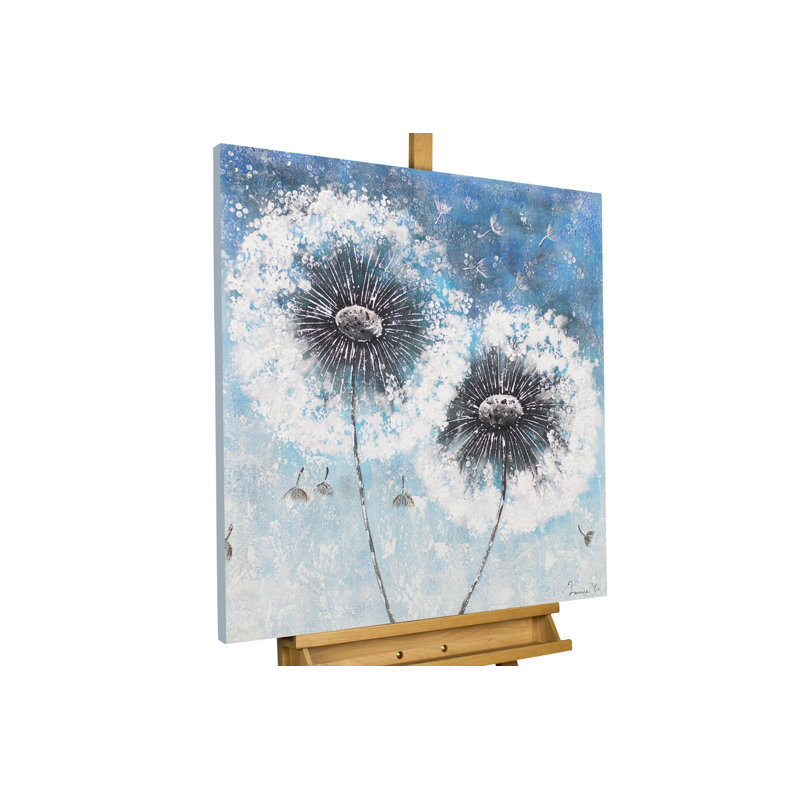 Hand -painted acrylic painting Pompon Flowers