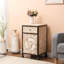 Table de chevet rustique avec tiroir et armoire 1 porte
