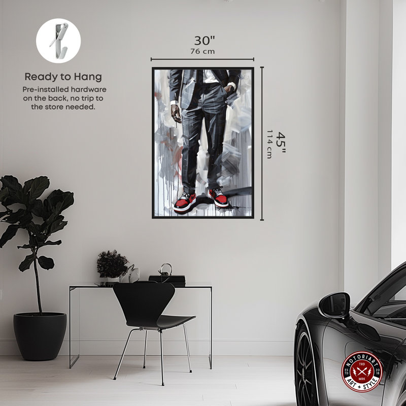 Notoriart Man Of Style Ii Gallery Style 1 pièce, galerie, Cadre noir, H 46 po x l 31 po x P 1,8 po