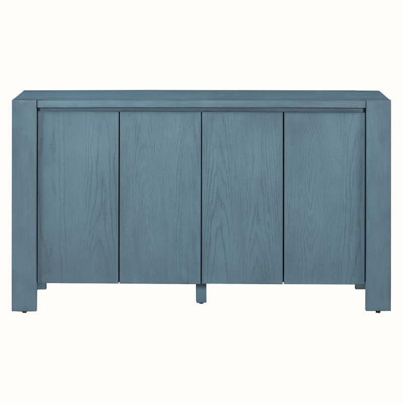 Console de rangement avec armoire, tablettes réglables, Marine