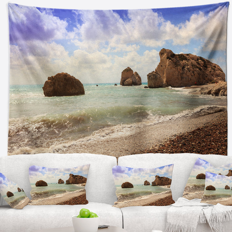 Tapisserie marine Aphrodite à Chypre, H 50 po x l 60 po