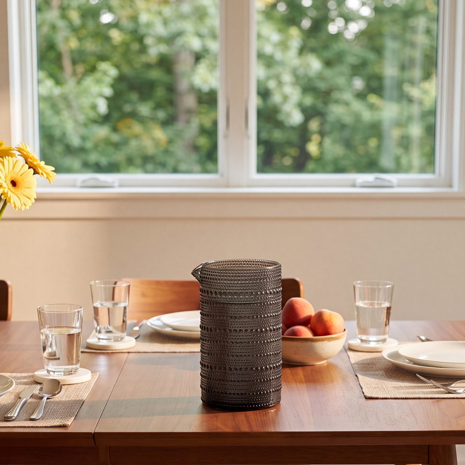 Jupiter Glass Carafe, Storm Gray