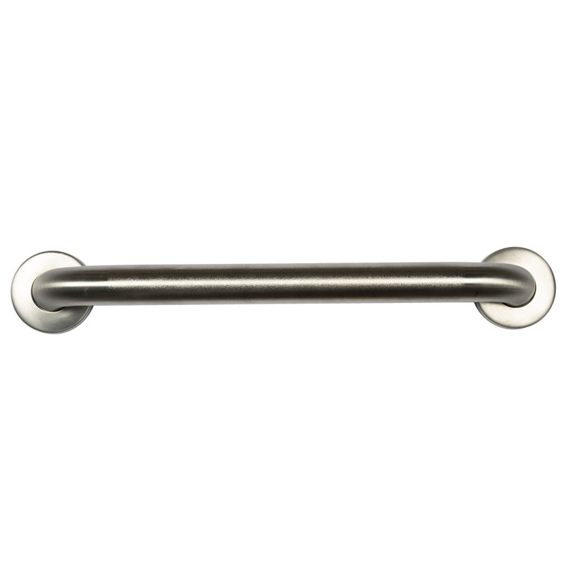 Stainless Steel Grab Bar with Concealed Flange, 18" W, Peened Stainless Steel