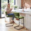 Tabouret de bar / comptoir en velours capitonné à dossier bas Marlow-1515569674-1515569687