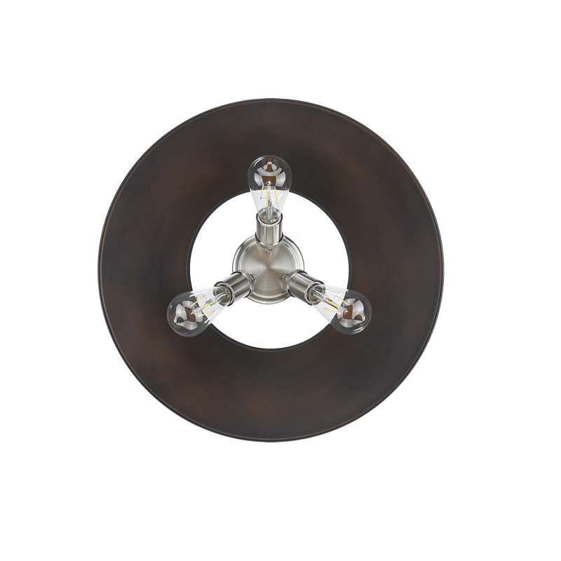 Weatherford Flush Mount, Pewter, Rubbed Bronze