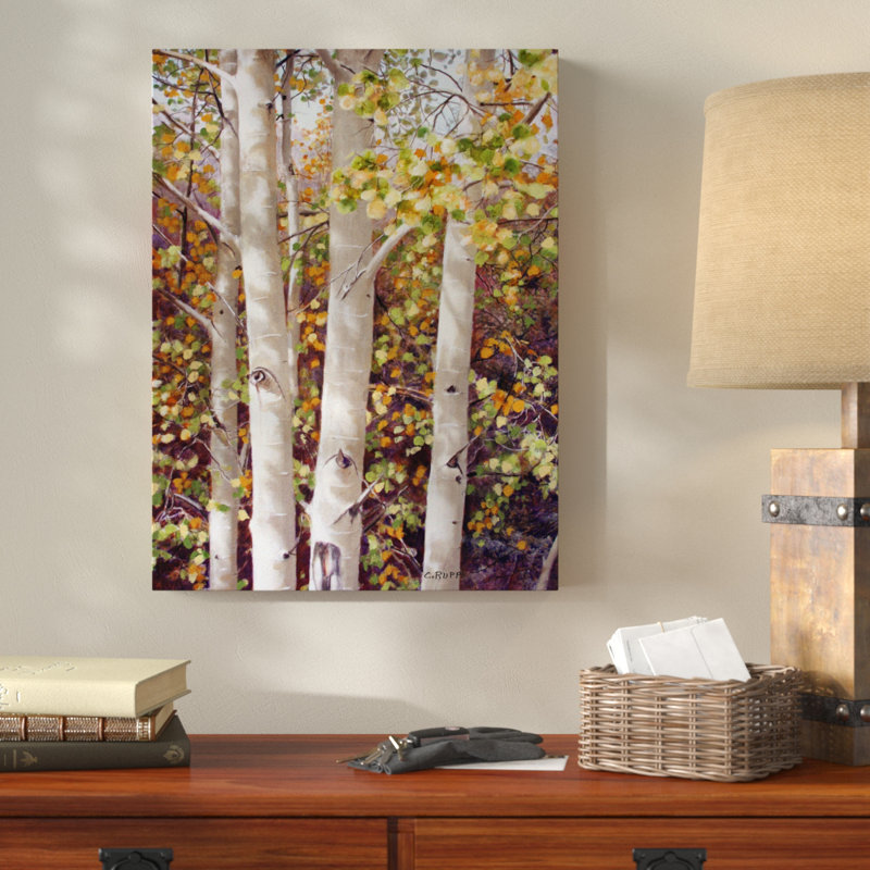 « aspen quartet », reproduction de peinture à l’acrylique sur toile tendue, H 47 po x l 35 po x P 2 po