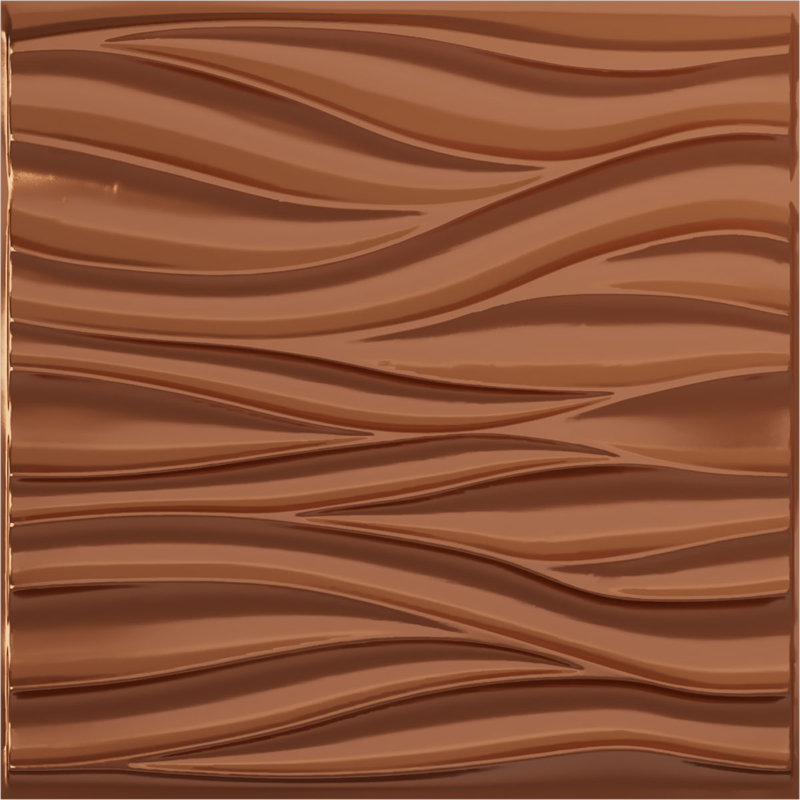 Panneau mural 3D décoratif Ripple EnduraWall, Cuivre brillant