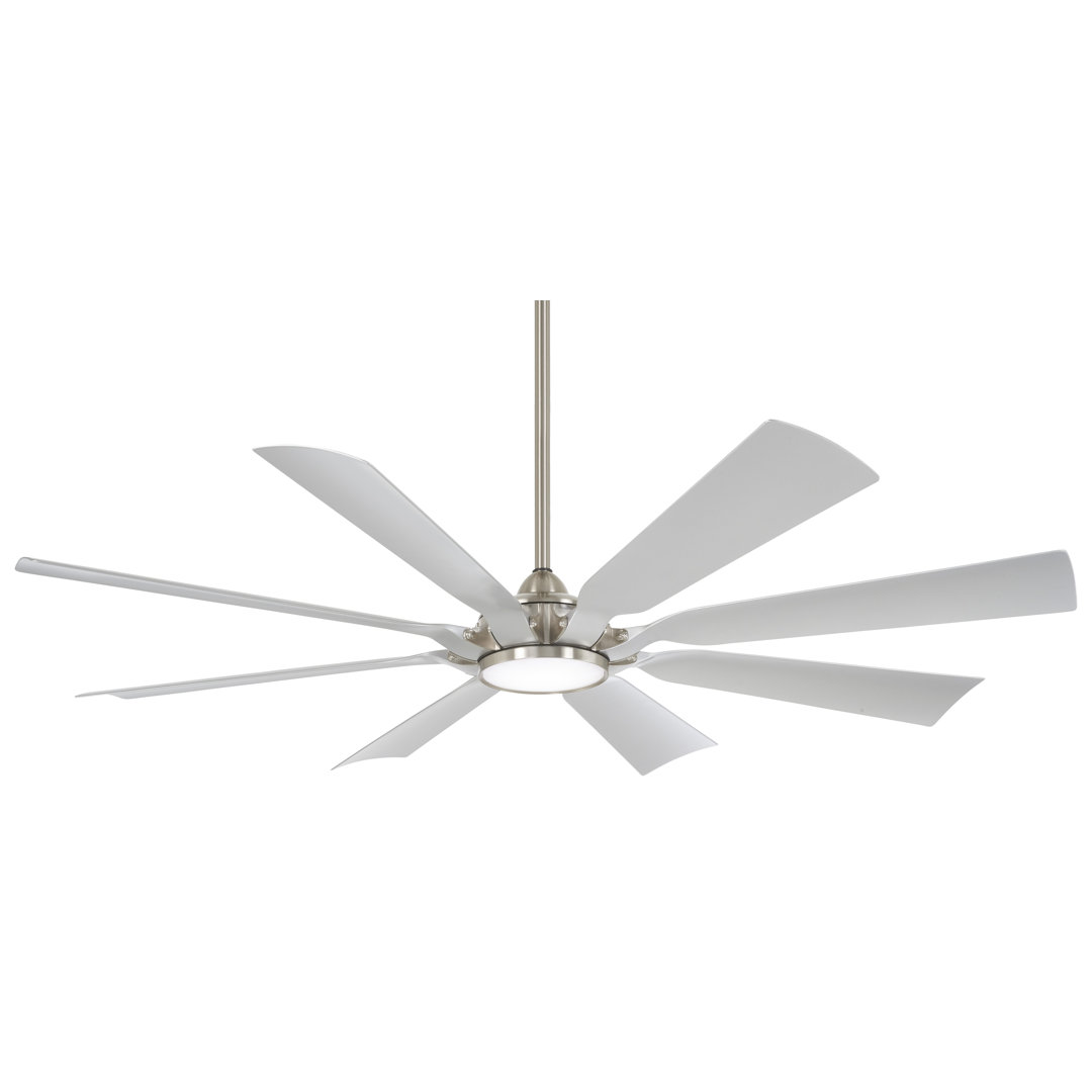 65'' 8 - Blade Outdoor LED Standard Ceiling Fan with Remote Control and Light Kit Included Minka Aire