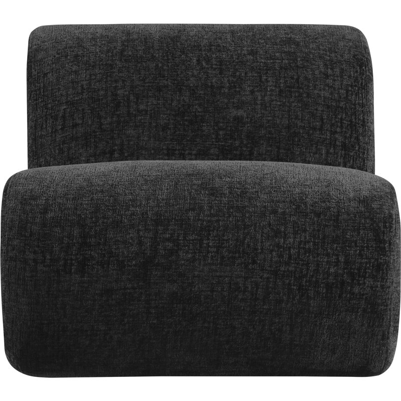 Akira Fabric Accent Chair, Black Polyester Fabric, Black