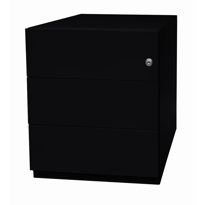 Note 42cm Wide 3 -Drawer Mobile File Cabinet, Black