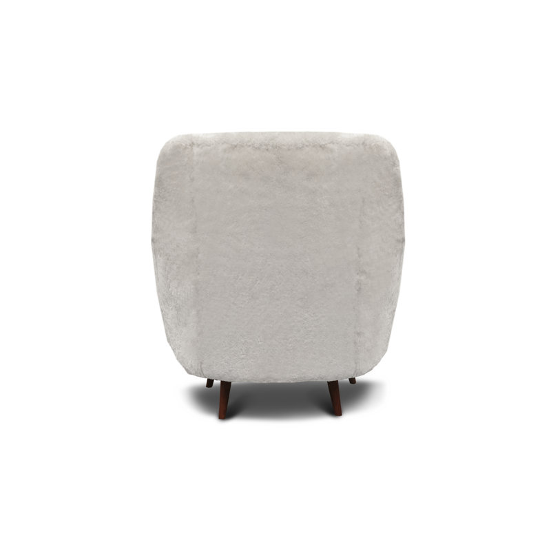 Molly Tufted Armchair, Ivory Wool, Espresso