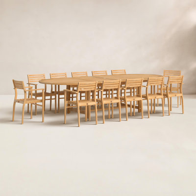 Anautica 118" Teak Patio Dining Set