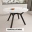 Table de salle à manger moderne extensible pour 4 à 6 personnes avec plateau en panneau de fibres à densité moyenne et pieds en métal