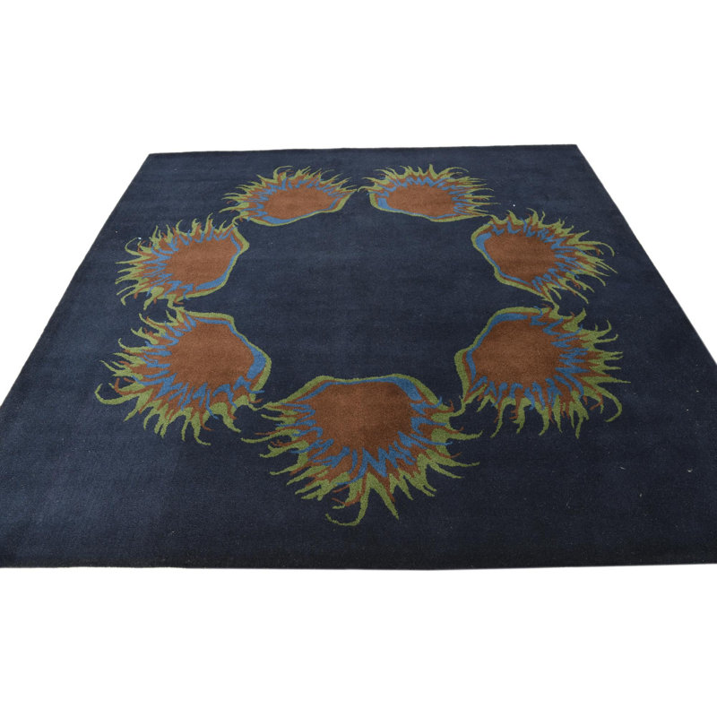 Tapis carré bleu marine Otto