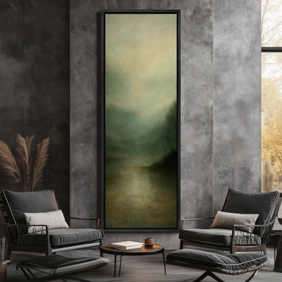 Abstract Landscape Framed Canvas Wall Art - Neutral Minimalist Print for Modern Wall Decor