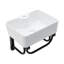 16"X12" Wall-Mounted Rectangular Ceramic Bathroom Sink With Black Towel Bar & Faucet Hole