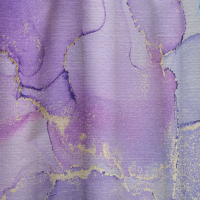 Pink And Blue Ink Clouds IV - Modern Velvet Curtain - Room darkening - 1 panel