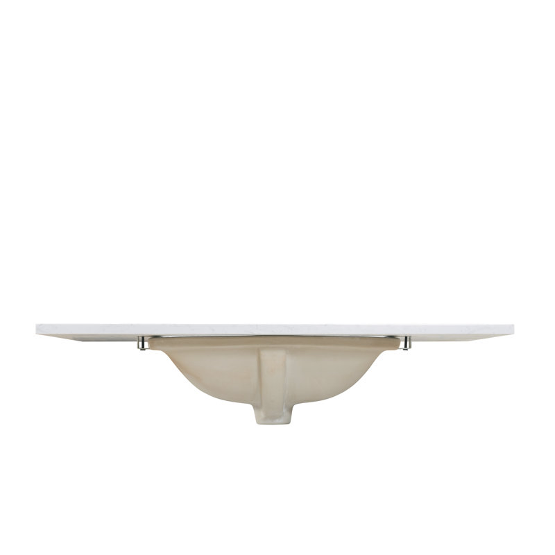 Aosta White Composite Stone 37" Vanity Top with Sink