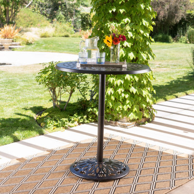 Table de bar ronde en fonte d'aluminium 35 po
