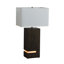 Lampe de table debout Zen avec veilleuse - finition ébène doré, laiton vieilli-113681209