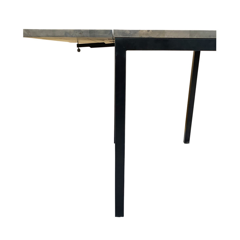 Cob Solid Wood Top Metal Base Dining Table