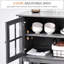 Buffet gris avec tablettes intérieures et fonctionnelles