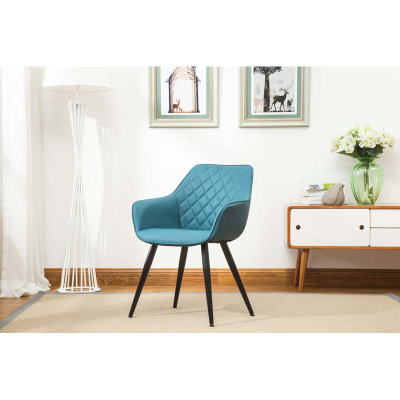 Faux Leather Armchair, Blue