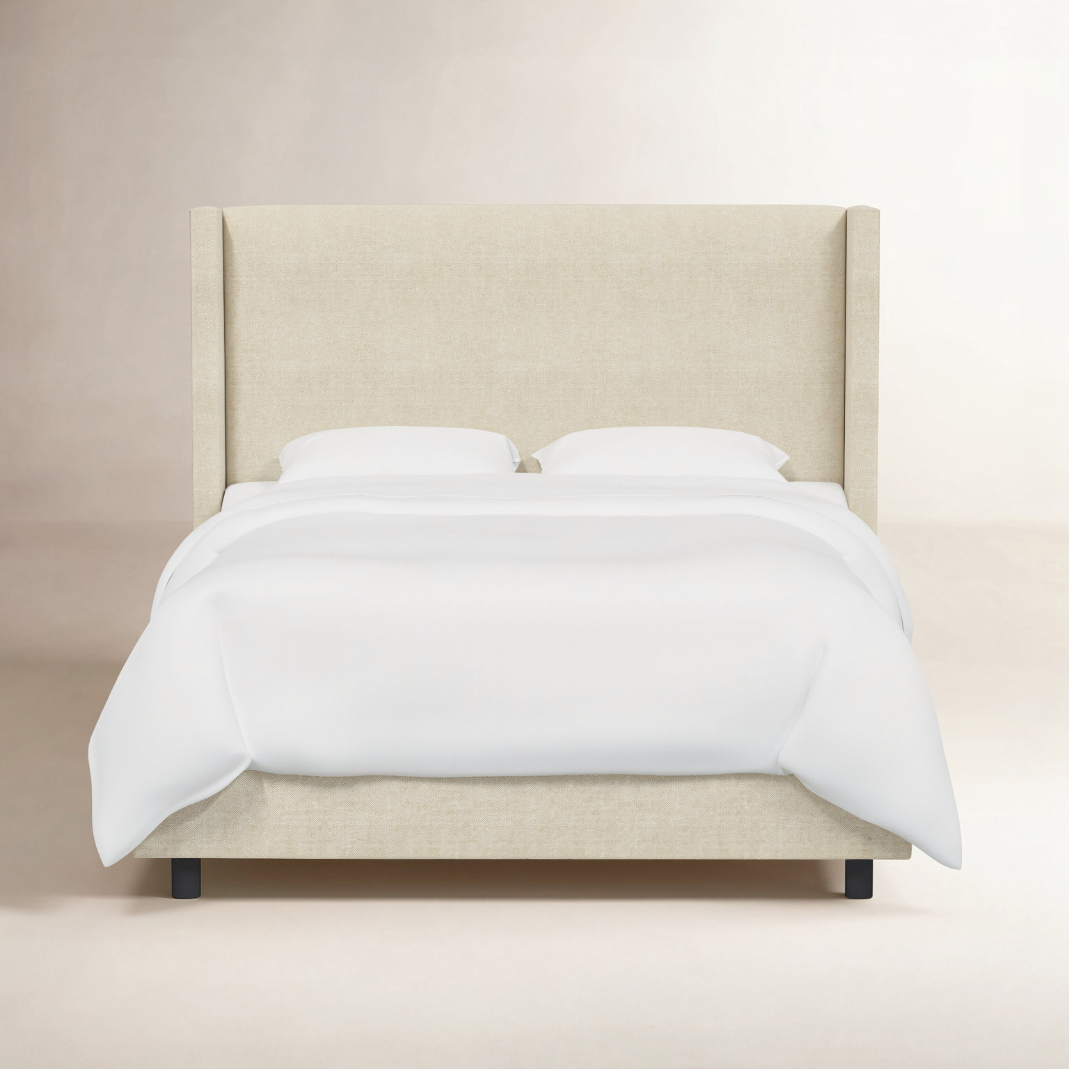 Benson Wingback Bed, California King, Beige