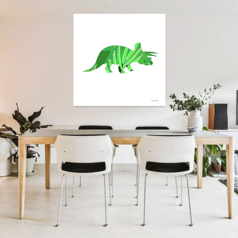 Dinosaure tropical, art tropical, H 36 po x l 36 po