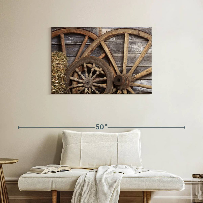 Mehar Old Cart Wheels, 24" H x 36" W