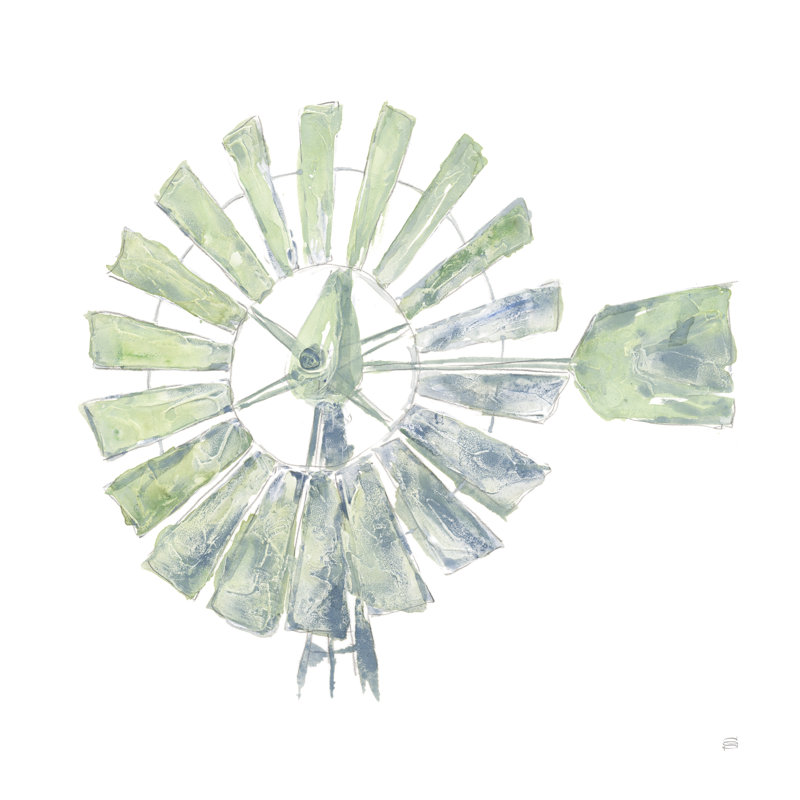 «Textural Windmill III» par Chris Paschke - Peinture, H 12 po x l 12 po, Toile tendue, No