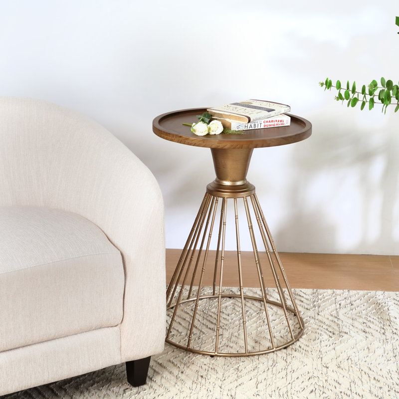 Hollow Edge Retro Art Pine Side Table