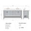 Meuble-lavabo double 72 po ARIEL Moille en gris avec plateau en quartz blanc Carrara et lavabo rectangulaire-1965612456-2008990285