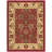 Ottomanson Non-Slip Oriental Area Rug for Kitchen, Bathroom, Entryway Rug, Red 