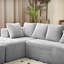 Canapé modulaire en forme de U 130 po - Chaise longue réversible 4 places, canapé personnalisable en velours côtelé gris-599523111