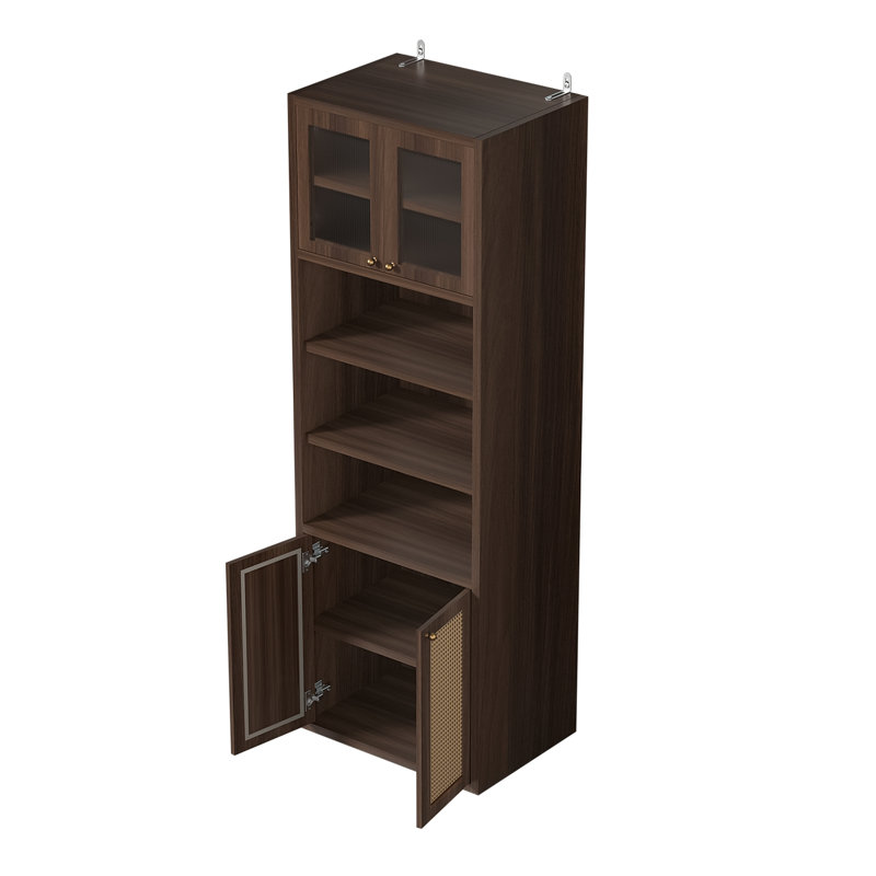 Garde-manger avec tablette ouverte et rangement fermé, Brown
