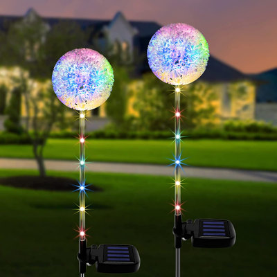 Solar Garden Lights Outdoor, Kooper 4pack Solar Garden Dandelion Lights, Solar Stake Lights, Solar Pathway Lights Waterproof Solar Outdoor Lights, Mul