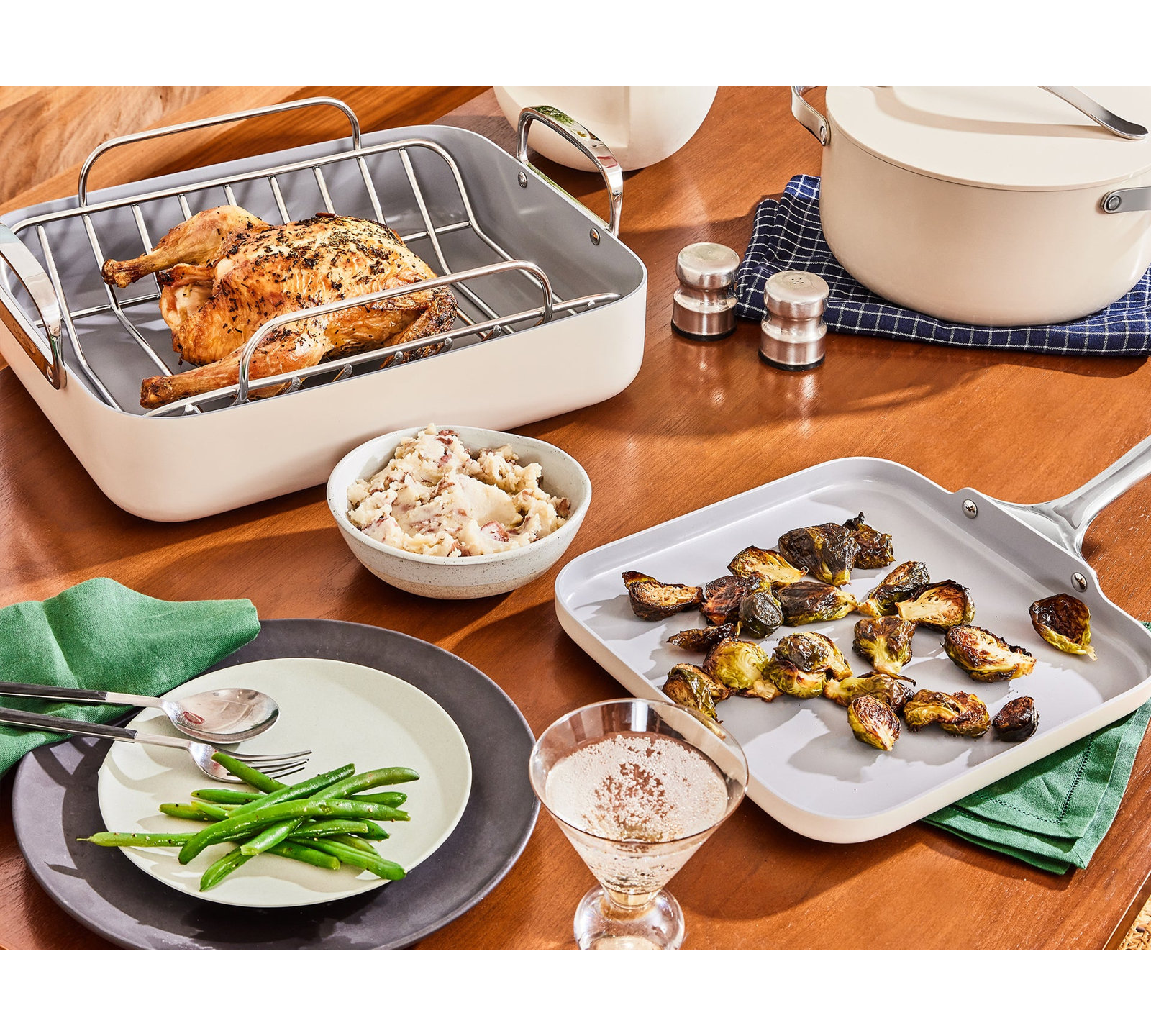 Caraway 5Pc Square Cookware Set, Cream