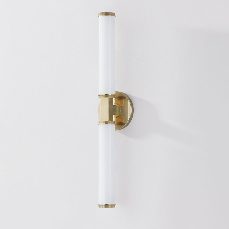 Cromwell 2 Light Wall Sconce, Aged Brass