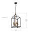 Luminaire suspendu carré 6 lumières lanterne Solihull