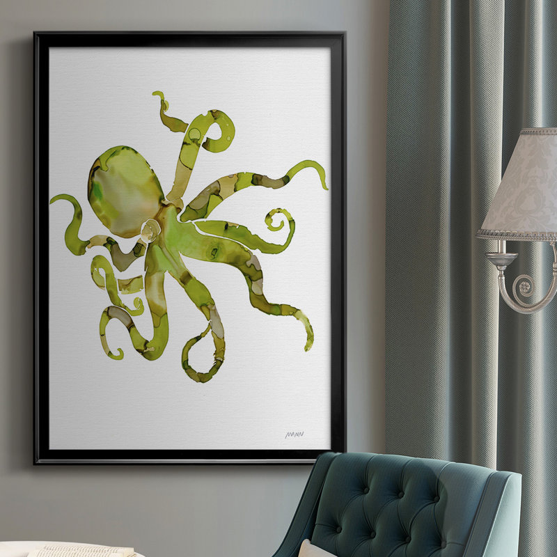 Octopus, reproduction encadrée de qualité supérieure - prête à être accrochée, H 24,5 po x l 18,5 po x P 1 po, Noir